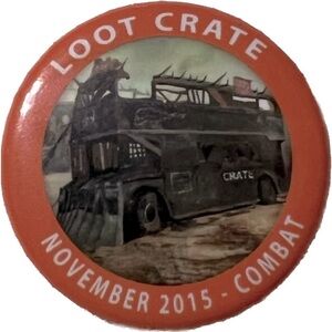 🍄 Vintage Loot Crate COMBAT November 2015 Pin Badge Collectible Keepsake